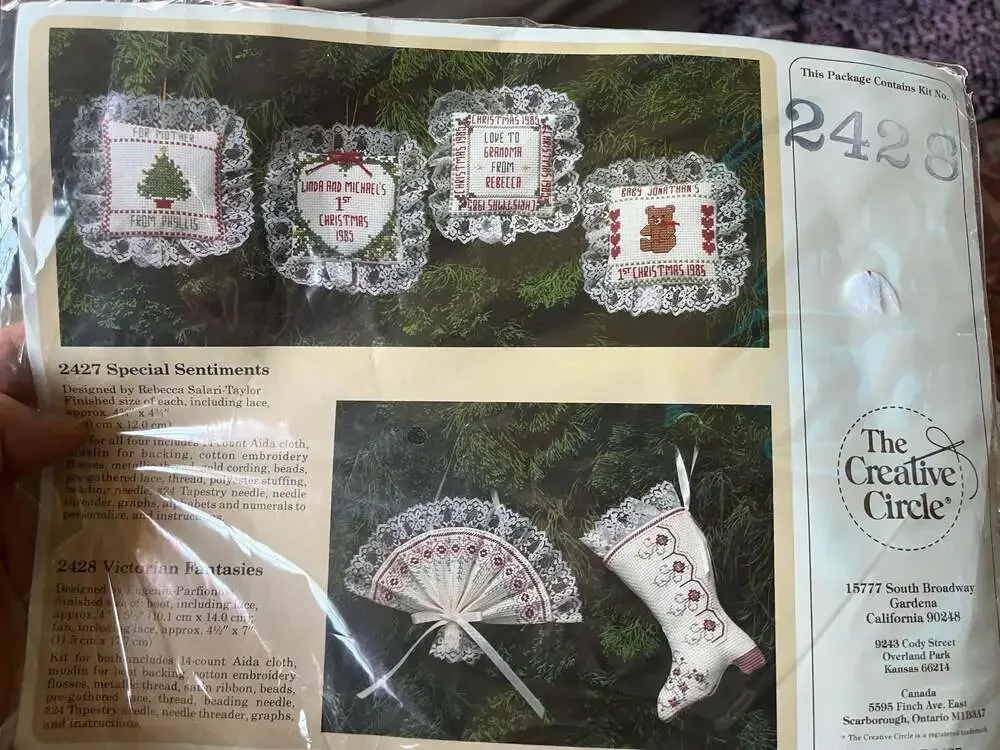 The Creative Circle 2428 VICTORIAN FANTASIES Counted Cross Stitch Craft Kit Vtg